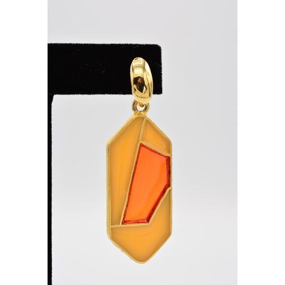 Vintage Dangle Earrings Red Orange Jelly Resin Cream Yellow Bold 1980s BinAI - Picture 7 of 12